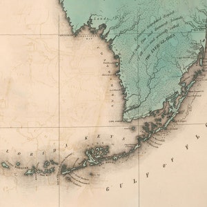 Florida Keys Karte (1883) Digital Image Download
