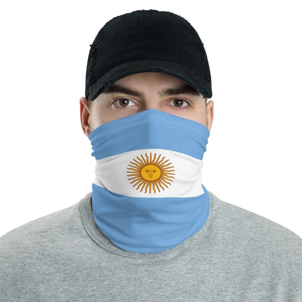 Old Argentina Flag Face Mask - Argentinian Pride & Ancestry Neck Gaiter ...