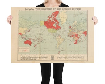 旧大英帝国の世界地図（1920年）ヴィンテージ植民地イングランド地図帳