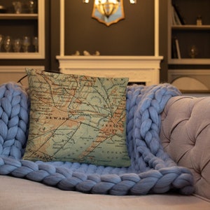 Aangepaste kaart Pillow-stad, stad, provincie, staat, land gooien kussen