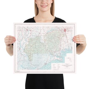 Apalachicola National Forest Karte (1973) Florida Woodlands Reserve Atlas Poster