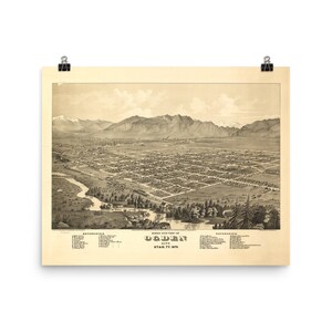 Cartel de Ogden UT Map (1875) Old Utah City Atlas