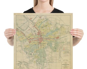 Old Syracuse Map Etsy