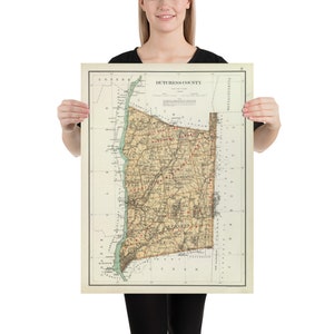 Old Dutchess County NY Kaart (1895) Vintage Hudson Valley New York Atlas Poster