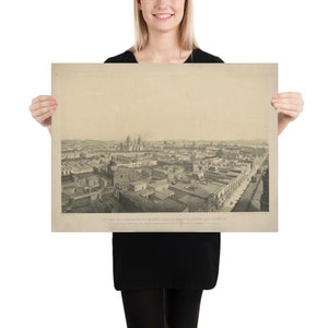 Old Mexico City Map (1845) Vintage CDMX City Atlas  Poster