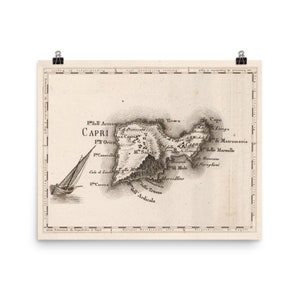 Alte Capri Italien Karte (1794) Vintage Italienische Insel Atlas Poster