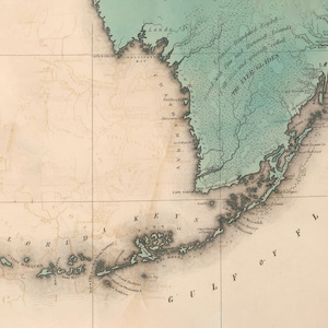 Alte Florida Keys Karte (1883) 24 x 36 Zoll 300 DPI Digitale Bilddatei