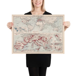Old World Wine & Vineyards Map (1907) Vintage Viticulture Atlas Poster