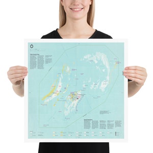 Mapa Parku Narodowego Dry Tortugas (1984) Fort Jefferson i plakat Florida Keys Atlas