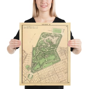 Old Prospect Park Map (1874) Vintage Brooklyn Public Square Atlas Poster