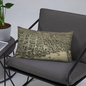 Old Newburyport MA Map (1880) Vintage Clipper City Massachusetts Atlas Basic Pillow