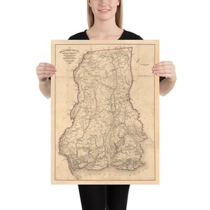 Old Beaufort County SC Map (1873) vintage Southern South Carolina Regional Atlas Poster