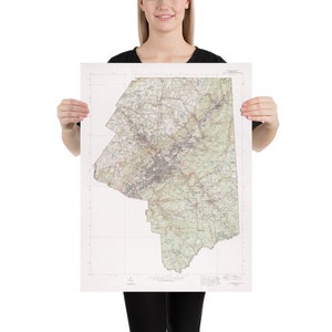 Lackawanna County PA Karte (1991) Scranton Pennsylvania Region Atlas Poster