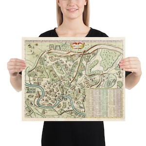 Alte Rom Italien Karte (1719) Vintage Roma Italia Atlas Poster