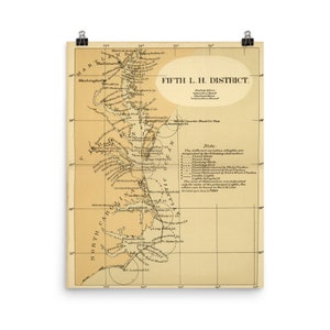 Pôster Mapa do Farol de Virgínia e Carolina do Norte (1882) Antigo Atlas Náutico de NC e VA