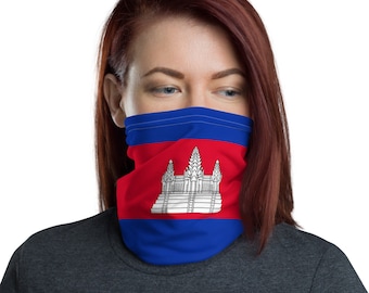 Cambodia Flag Face Mask - Cambodian Pride & Ancestry Neck Gaiter