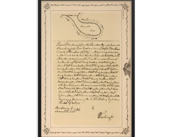 Old Paw Paw WV George Washington Map Survey (1751) Framed poster