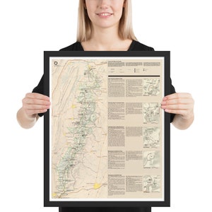 Mapa del Parque Nacional Shenandoah (1996) Blue Ridge Mountains Reserve Atlas Cartel enmarcado