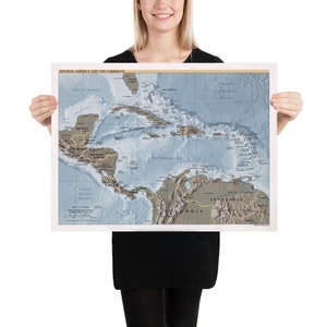 Carte du relief des Caraïbes (2002) Affiche de l’Atlas des Antilles