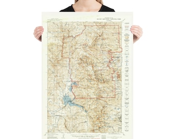 Old Rocky Mountain National Park Map (1915) Vintage Rockies Reserve Atlas Poster