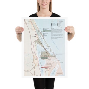 Cape Canaveral FL Karte (2012) Die Weltraumküste Atlas Poster