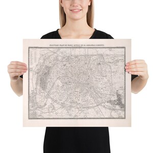 Old Paris France Map (1876) Vintage French Capital City Atlas Poster - Etsy