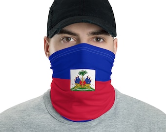 Haiti Flag Face Mask - Haitian Ancestry & Pride Neck Gaiter