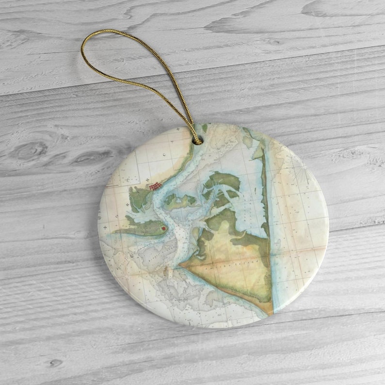 Old Cape Fear NC Map 1857 Coastal North Carolina Vintage Atlas and