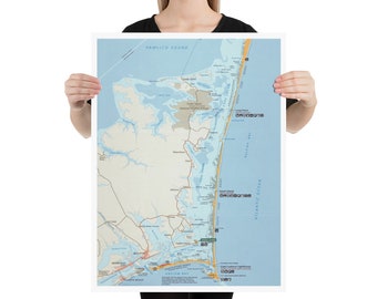 Cape Lookout National Seashore Map (2007) North Carolina Coastal Reserve Atlas Poster
