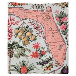 Vintage Florida kaart Tapestry (1917) vegetatie illustratieve Atlas