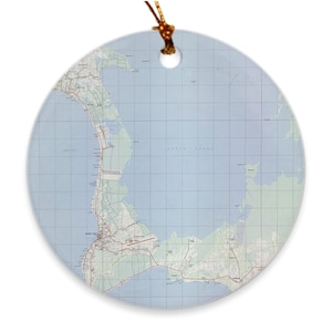 Old Grand Cayman Island Karte (1965) Vintage Georgetown And West End Atlas Ornamente