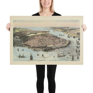 Alte Havanna Kuba Karte (1851) Vintage La Habana Stadt Atlas Poster