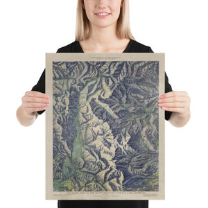 古いロッキー山脈地図 (1915) ビンテージ ロッキー山脈地図帳ポスター