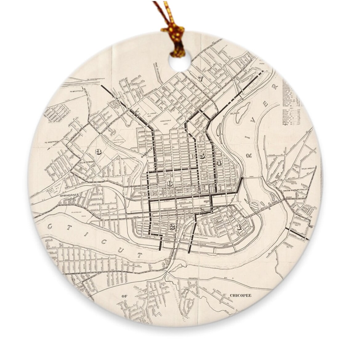 Old Holyoke MA Map 1921 Vintage the Paper City Massachusetts Etsy