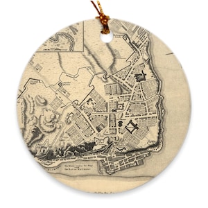 ケベック市の古い地図（1768年）ヴィンテージカナダ州都の装飾