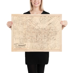 Alte Louisville KY Karte (1879) Vintage Derby City Kentucky Atlas Poster