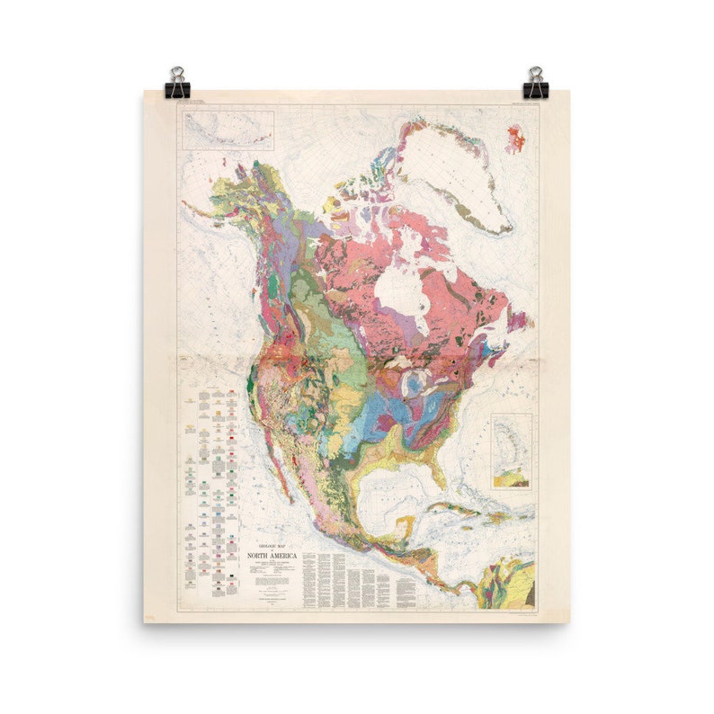 Geology Map of North America 1865 Old Geologic Atlas Poster - Etsy