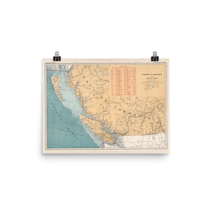 Old British Columbia Sailing and Lighthouse Map (1915) Vintage Nautical Canada Atlas Poster