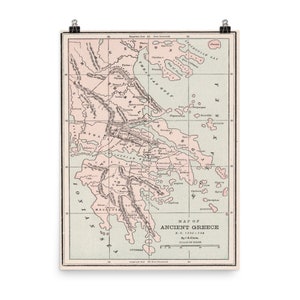 Alte Griechenlandkarte (1901) Altgriechisches Gebietsatlas-Poster