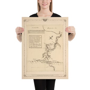 ジョージ・ワシントンの古いスケッチとカンバーランド郡の地図（1753）のポスター