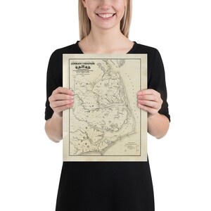 Old Outer Banks NC Map (1866) Vintage North Carolina Coast Atlas Poster