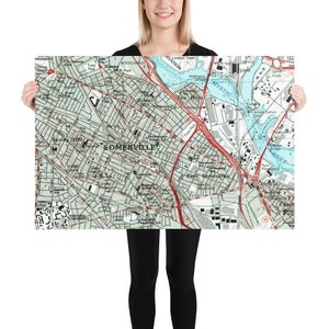 Somerville MA Karte (1985) Union Square & Winter Hill Atlas Poster