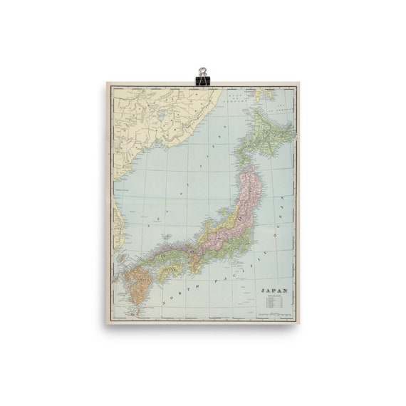 Old Japan Map (1901) Vintage Japanese Islands Atlas Poster - Etsy