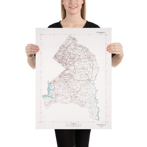 Prince George County MD Karte (1979) Washington DC Maryland Vorort Region Atlas Poster