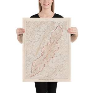Oude Shenandoah National Park Voorgestelde regiokaart (1926) Poster