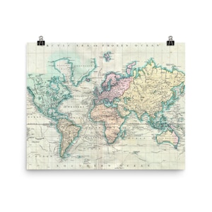 Vintage World Map (1801) Poster