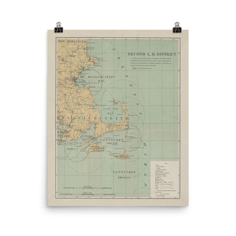 Vintage Cape Cod Lighthouses Map 1898 Coastal Massachusetts Nautical Atlas Poster image 1