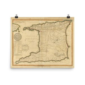 Alte Trinidad Insel Karte (1912) Vintage Land of the Kolibri Insel Atlas Poster