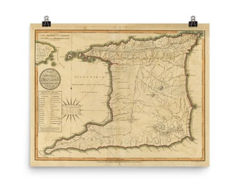 Alte Trinidad Insel Karte (1912) Vintage Land of the Kolibri Insel Atlas Poster