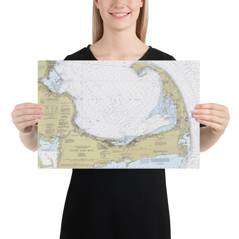 Cape Cod Bay Map (1996) Nautical Massachusetts Coast Chart Poster - Etsy